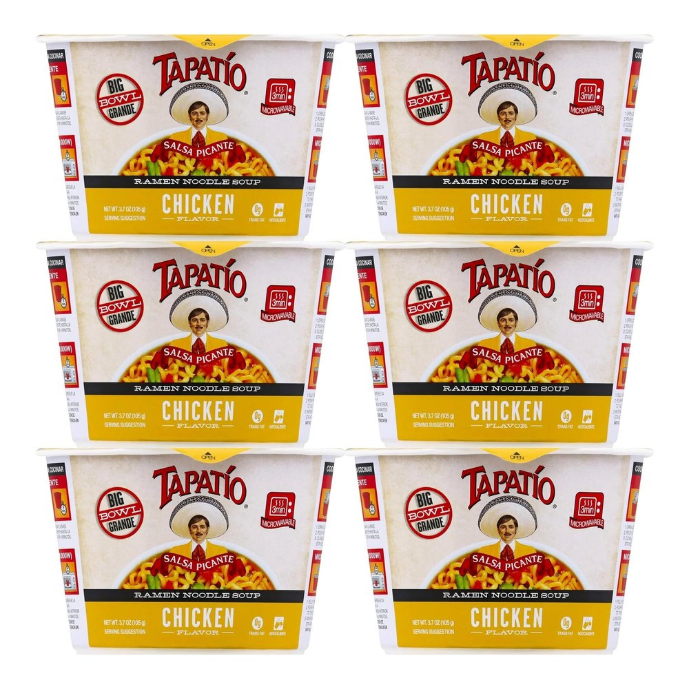 Tapatio Ramen Noodle Bowl 105g, Chicken Flavor (Bulk Case of 6)