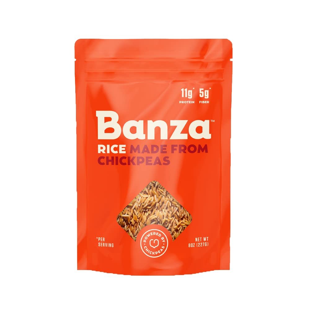 Banza Chickpea Rice, High Protein Low Carb Healthy Rice, Gluten-Free and Vegan, 8oz Bag (Pack of 6) (Standard)
