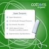 Cottons 100% Natural, Chemical-Free, Super Absorbent, Unscented, Hypo Allergenic Cotton Tampons (16 Count) view 3