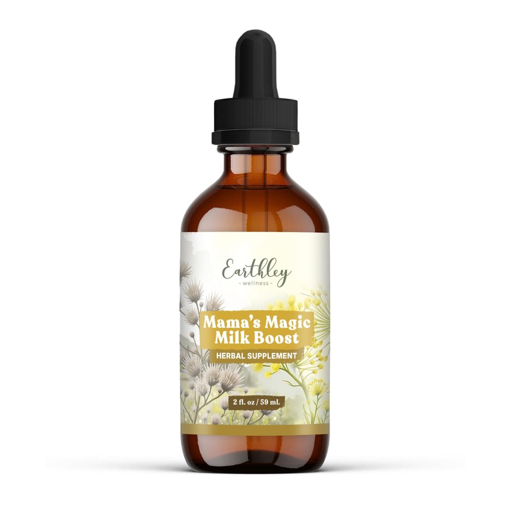 Earthley Wellness Mamas Magic Milk Boost, Lactation Herbal Tincture, Breastfeeding & Milk Supply Support for Nursing Moms, Postpartum Recovery & Nourishment (2 oz)