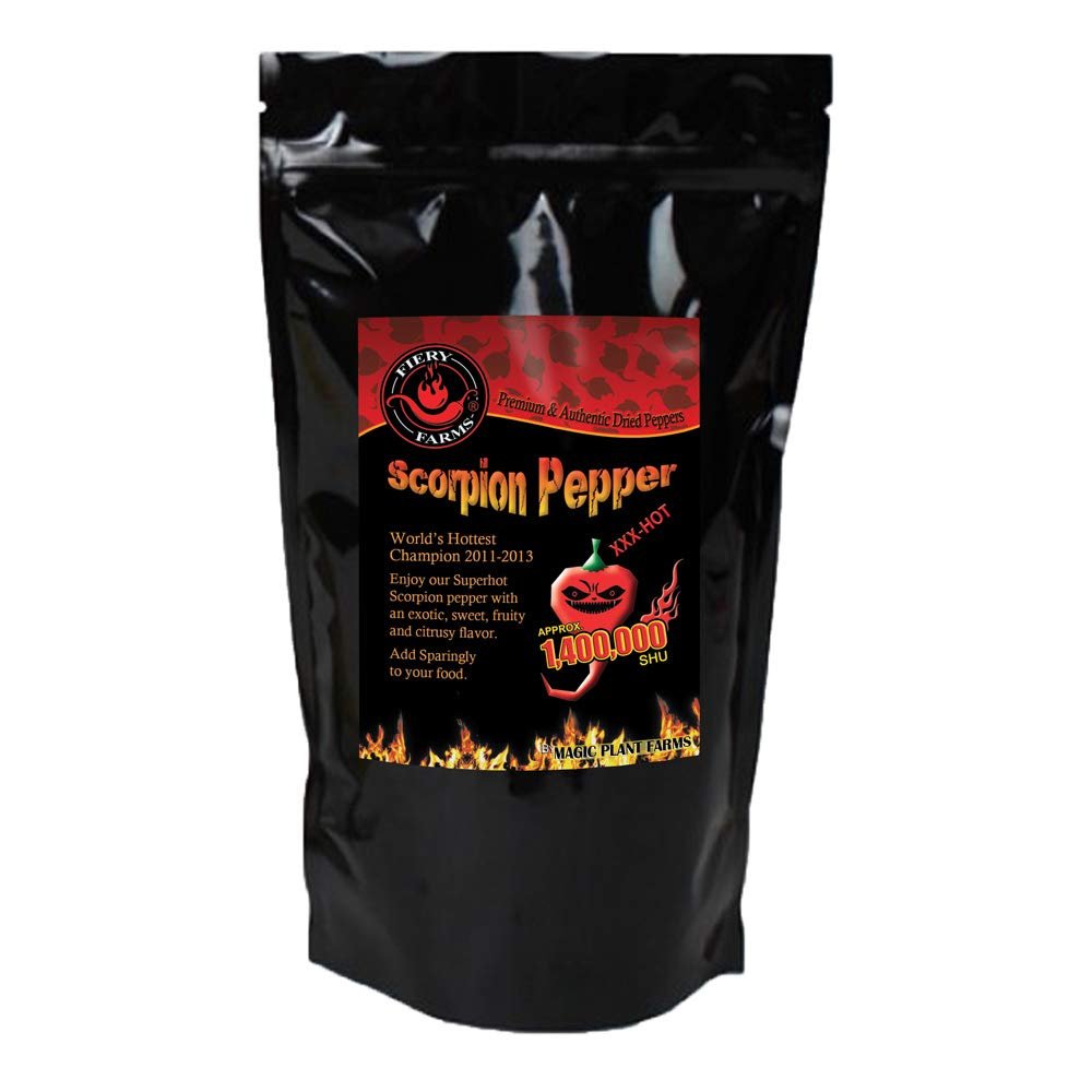 Red Scorpion Butch -T Pepper Flakes by Magic Plant, 4 Oz - 1.2M+ SHUs - Extreme Heat, Sweet & Fruity Flavor - Natural, Non-GMO Gourmet Crushed Chilies for Sauces, Meat Dishes and Marinades