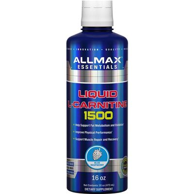 ALLMAX Nutrition Liquid L-Carnitine 1500 Miligrams, Blue Raspberry, 16 oz (473 ml)