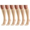 20-30 mmHg Compression Stockings for Men and Women, Knee High Length, Closed Toe Beige Small (6 Pairs) view 1