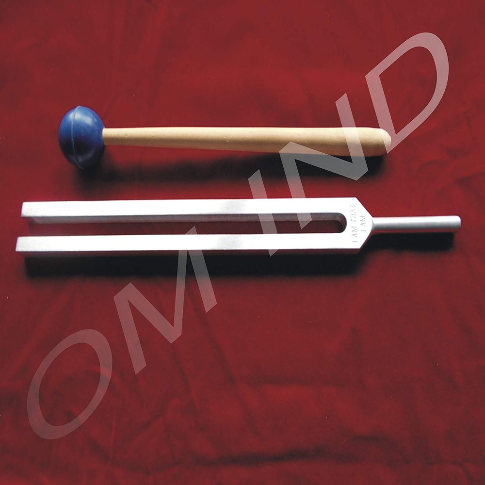 Om Industries Tunning Fork Set Pack Of 2, Tuning Forks with 1 Reflex Hammer And Light Weight Carry Bag for Chakra | Healing | Medical | Sound Therapy | DNA Repair, Gift for Buddhists | Yoga Teacher