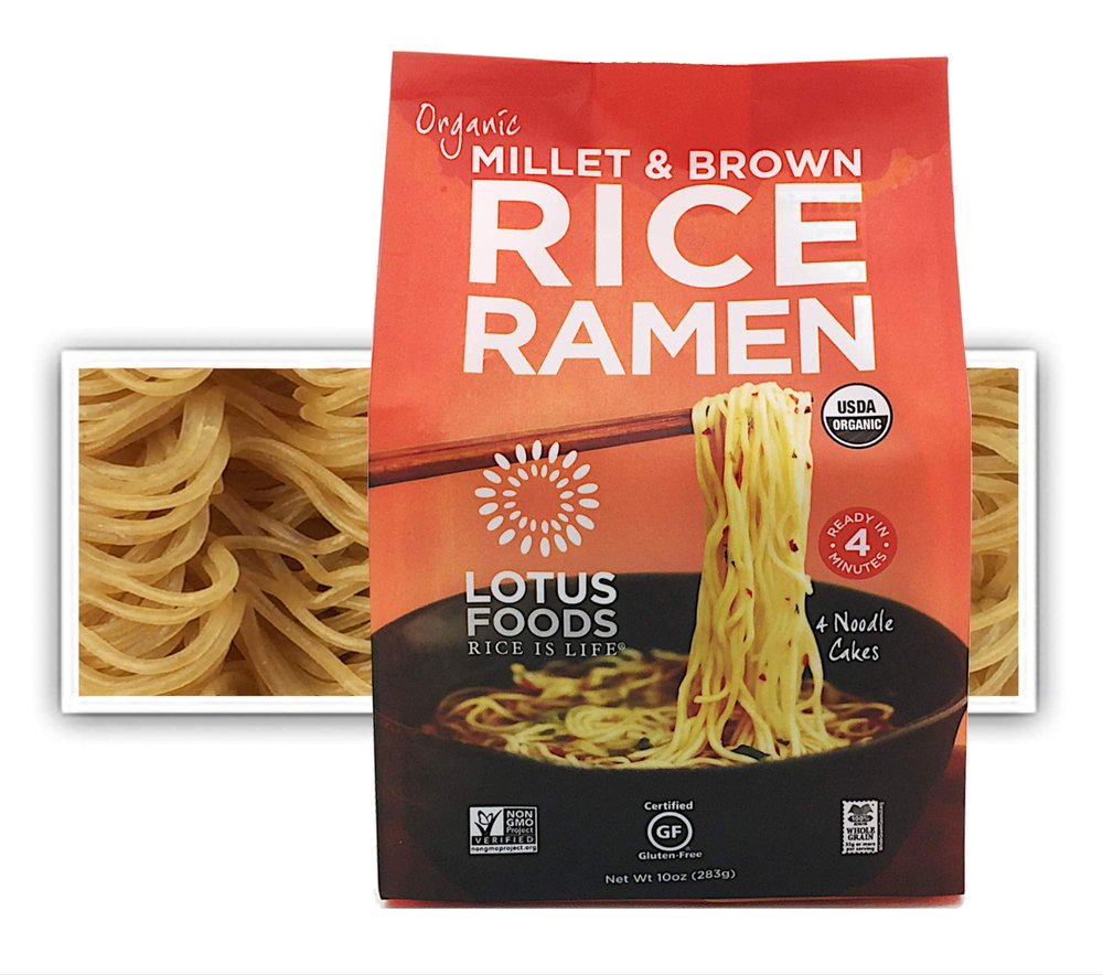 Lotus Foods Organic Sustainable Millet & Brown Rice Ramen, 6 Count