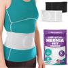 BraceAbility Umbilical Hernia Belt - Abdominal Binder Truss with Compression Pad for Belly Button, Navel, Ventral, Epigastric, Hiatal Hernia Relief, Surgery Brace for Men or Women (L/XL 5" White) view 1