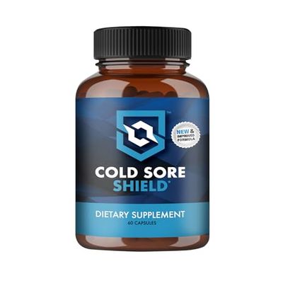 Cold Sore Shield | Daily Cold Sore Supplement Including L-Lysine & Natural Defense Ingredients | Around The Clock Support | 60 Count | Made in The USA