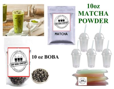 Matcha Boba Bubble Tea Kit DIY Makes 10+ Drinks DIY