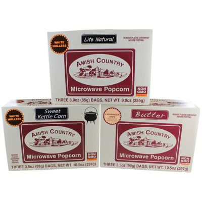 Amish Country Popcorn | Old Fashioned Microwave Popcorn | Non-GMO, Gluten Free, Microwaveable and Kosher (Microwave Popcorn Variety Pack, 9 Bags)