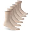 Facool Non-Binding Top Diabetic Socks, Men Women Comfort Smooth Seamless Toe Sensitivity Wide Medical Crew Mid-Calf Socks for Edema,Diabetes,Neuropathy,Circulation,Swelling, 6 Pairs Beige X-Large view 1
