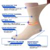 Facool Non-Binding Top Diabetic Socks, Men Women Comfort Smooth Seamless Toe Sensitivity Wide Medical Crew Mid-Calf Socks for Edema,Diabetes,Neuropathy,Circulation,Swelling, 6 Pairs Beige X-Large view 3