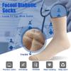 Facool Non-Binding Top Diabetic Socks, Men Women Comfort Smooth Seamless Toe Sensitivity Wide Medical Crew Mid-Calf Socks for Edema,Diabetes,Neuropathy,Circulation,Swelling, 6 Pairs Beige X-Large view 4