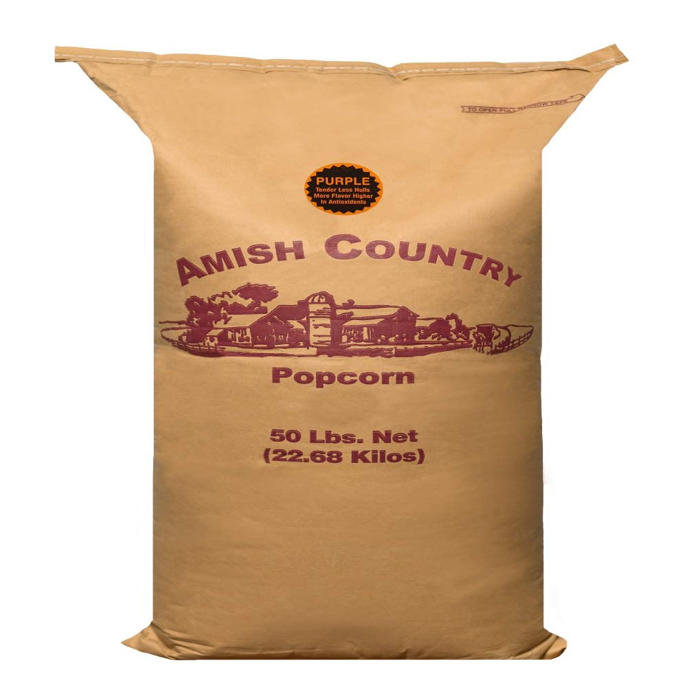 Amish Country Popcorn | 50 lbs Bag | Purple Popcorn Kernels | Old Fashioned, Non-GMO and Gluten Free (Purple - 50 lbs Bag)