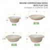 EcoQuality 500 Count 40oz Round Disposable Bowls with Lids Natural Sugarcane Bagasse Bamboo Fibers Sturdy Compostable Eco Friendly Environmental Paper Plastic Bowl Alternative Tree Free view 4