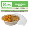 EcoQuality 200 Count 40oz Round Disposable Bowls with Lids Natural Sugarcane Bagasse Bamboo Fibers Sturdy Compostable Eco Friendly Environmental Paper Plastic Bowl Alternative Tree Free view 4