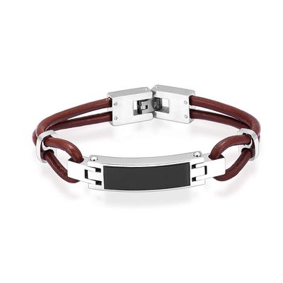 Cremation Bracelet for Ashes - Cremation Jewelery for Men Lockets for Ashes Black Bangle Bracelet Cremation Jewelry for Men Mens Cremation Jewelry + Fill kit + Box (Brown, 18)