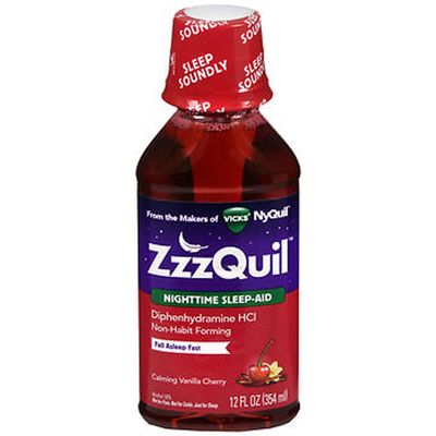 ZzzQuil Nighttime Sleep-Aid Liquid Calming Vanilla Cherry - 12 oz, Pack of 3