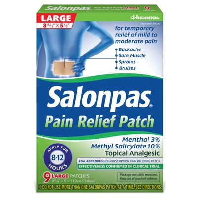 Salonpas Pain Relief Patches Large - 9 ct, Pack of 5