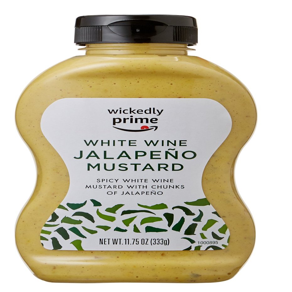 Amazon Brand - Wickedly Prime Mustard, White Wine Jalapeno, 11.75 Ounce