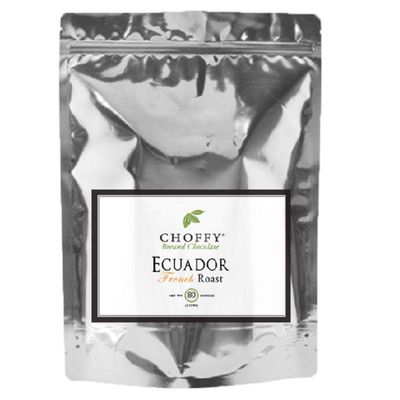 Choffy Brewed Cacao Coffee Alternative Substitute - 80 Oz Ecuador French Roast Flavor - Caffeine Free Brew Cacao Ground Drinking for Coffee and Dark Chocolate Lovers, Healthy Rich Chocolate Drink, Nutrients for Mood & Energy