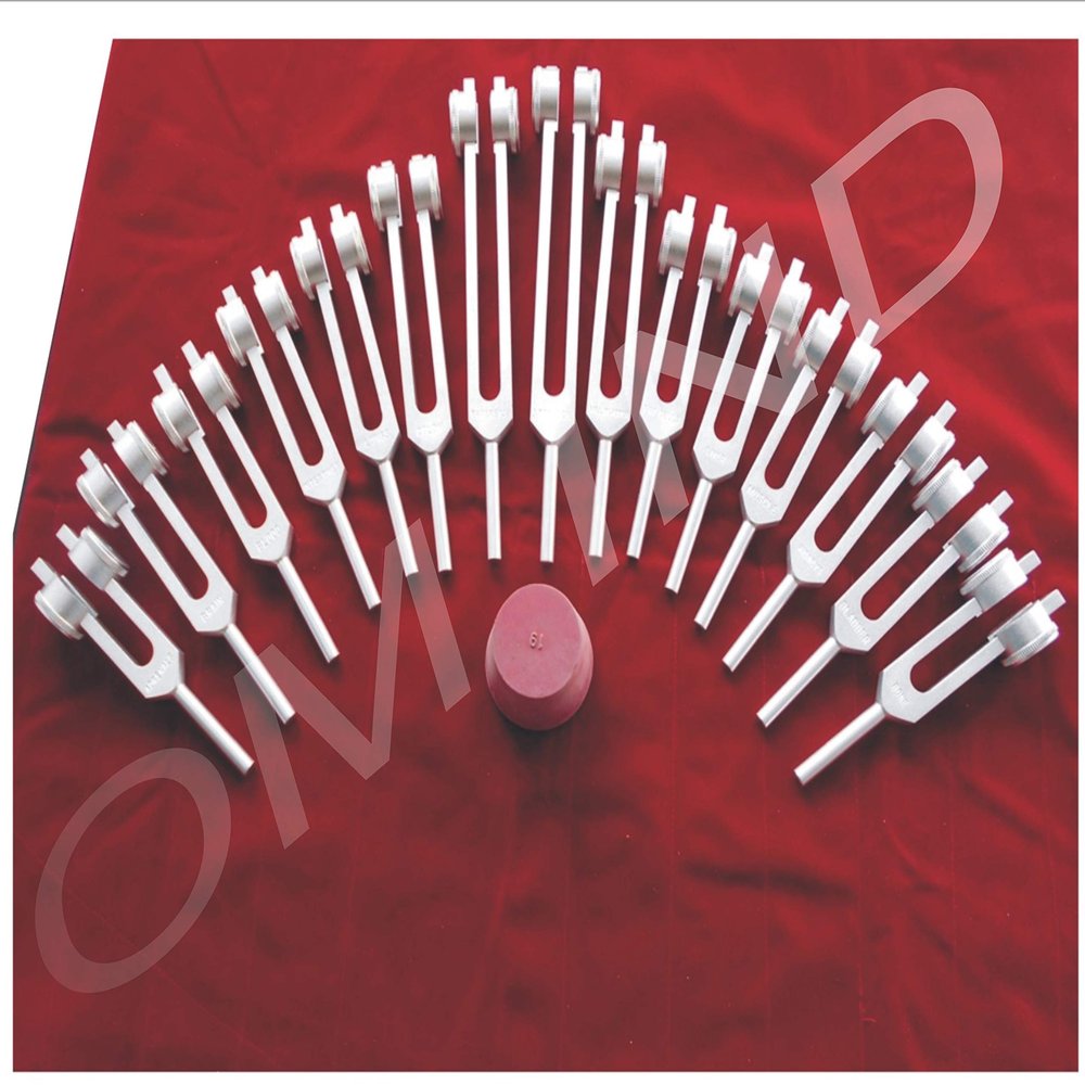 Om Industries Human Organ Weighted Tuning with Valvet Pouch Forks Reflex Therapeutic Healing 15 Tuning Forks.