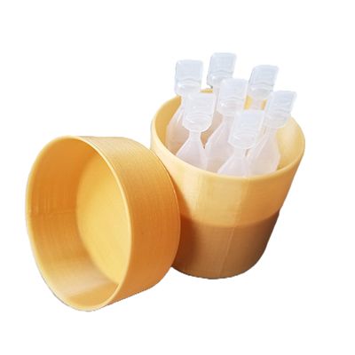Znet3D Eye Drop Vial Holder & Storage Case Holds 7 Single-Use Disposable Eye Drop Vials Pressure-Fit Lid for Secure Daily Storage & Organization (Gold)