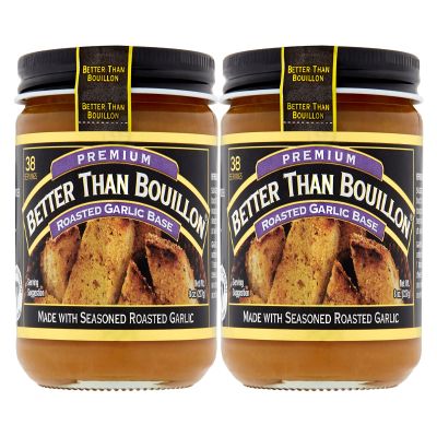 Better Than Bouillon Premium Roasted Garlic Base, Made with Seasoned Roasted Garlic, 38 Servings Per Jar, 8 Ounce (Pack of 2)