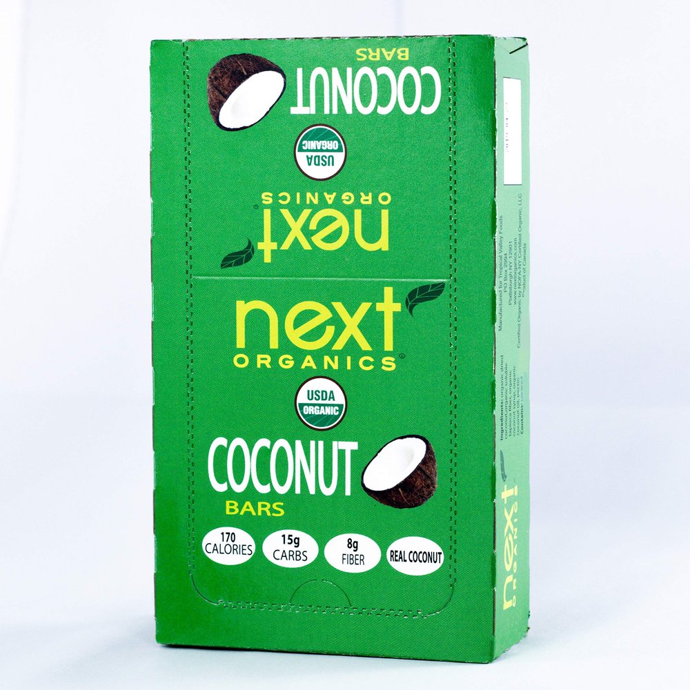 Next Organics Dried Coconut Bar, 12 Count