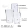 Silverkitchen 10 x Long Drink Glasses 300 ml Transparent Transparent Made of PP Made in Germany Plastic Cocktail Cups Reusable Shatterproof Reusable Cups Reusable Barbecue Catering view 3