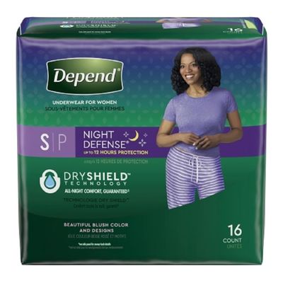 Depend, Night Defense Incontinence Overnight Underwear for Women, 16 Count