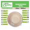 [2 Pack of 75] - EcoQuality 32oz Round Disposable Bowls with Dome Lids Natural Sugarcane Bagasse Bamboo Fibers Sturdy Compostable Eco Friendly Environmental Paper Plastic Bowl Alternative Tree Free view 3