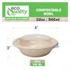 [2 Pack of 300] - EcoQuality 32oz Round Disposable Bowls with Dome Lids Natural Sugarcane Bagasse Bamboo Fibers Sturdy Compostable Eco Friendly Environmental Paper Plastic Bowl Alternative Tree Free view 2