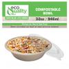 [2 Pack of 300] - EcoQuality 32oz Round Disposable Bowls with Dome Lids Natural Sugarcane Bagasse Bamboo Fibers Sturdy Compostable Eco Friendly Environmental Paper Plastic Bowl Alternative Tree Free view 4