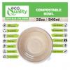 [2 Pack of 200] - EcoQuality 32oz Round Disposable Bowls with Dome Lids Natural Sugarcane Bagasse Bamboo Fibers Sturdy Compostable Eco Friendly Environmental Paper Plastic Bowl Alternative Tree Free view 3