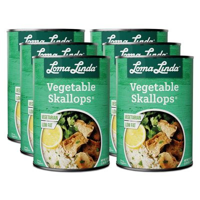 Loma Linda Vegetable Skallops - Meatless Scallops, 15 oz Cans (6 Pack)