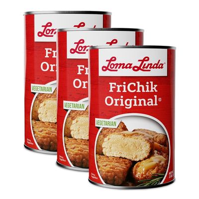 Loma Linda FriChik Original - Plant-Based Chicken Substitute, 37.5 oz Cans Non-GMO, Vegetarian, High-Protein Meat Alternative 3-Pack