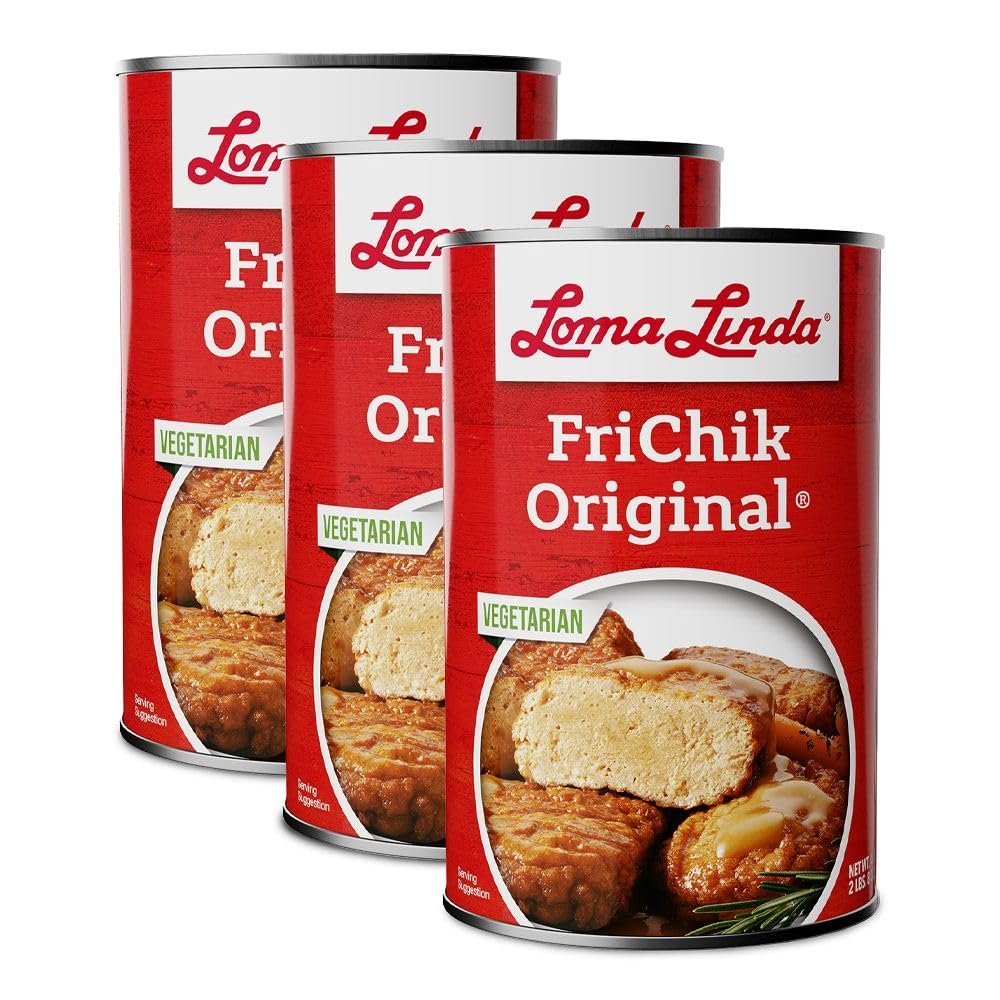 Loma Linda FriChik Original - Plant-Based Chicken Substitute, 37.5 oz Cans  Non-GMO, Vegetarian, High-Protein Meat Alternative 3-Pack