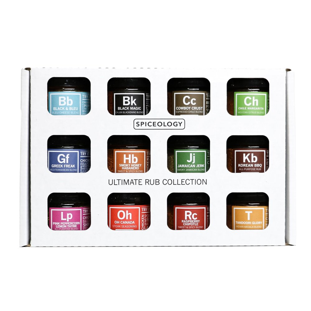 Spiceology Ultimate Rub Collection 12 Gourmet Spices & Seasonings Set for Grilling, BBQ & Cooking Perfect Spice Gift Set for Cooks, Grill Masters & Foodies BBQ Gifts & Spice Rub Gift Set