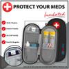 PracMedic Bags EpiPen Carry Case- Insulated Compact Epi Pens Carrying Case holds 2 Epipens or Auvi-Q, Inhaler, Medicines for Immediate Access to Allergy Medications During Emergencies (Black) view 2