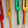 OM Industries SolfeggioTuning Forks Color Set of 6 Unweighted with Activator and Velvet Pouch DNA Repair Blessings Miracles Awakening Liberation view 2