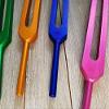 OM Industries SolfeggioTuning Forks Color Set of 6 Unweighted with Activator and Velvet Pouch DNA Repair Blessings Miracles Awakening Liberation view 3