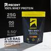 Ascent 100% Whey Protein Powder - Post Workout Whey Protein Isolate, Zero Artificial Flavors & Sweeteners, Gluten Free, 5.5g BCAA, 2.6g Leucine, Essential Amino Acids, Chocolate Peanut Butter 2 lb view 2