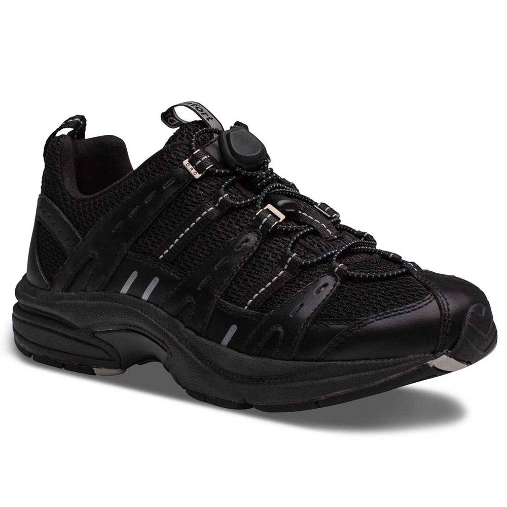 Dr. Comfort Refresh Womens Athletic Shoes w/Gel Inserts-Therapeutic Shoes for Diabetic Womens Comfortable Running Shoes, Black/Black 4 Medium (A-B)