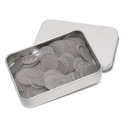 200pcs Metal Pipe Screens, 5/8 Inch Stainless Steel Screens, Pipe Screens with Metal Box
