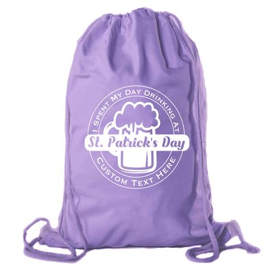 Custom St Patrick's Day Backpack Personalized Drawstring Bags, Reusable Gift bag - 10PK Purple CE2725Patty S6