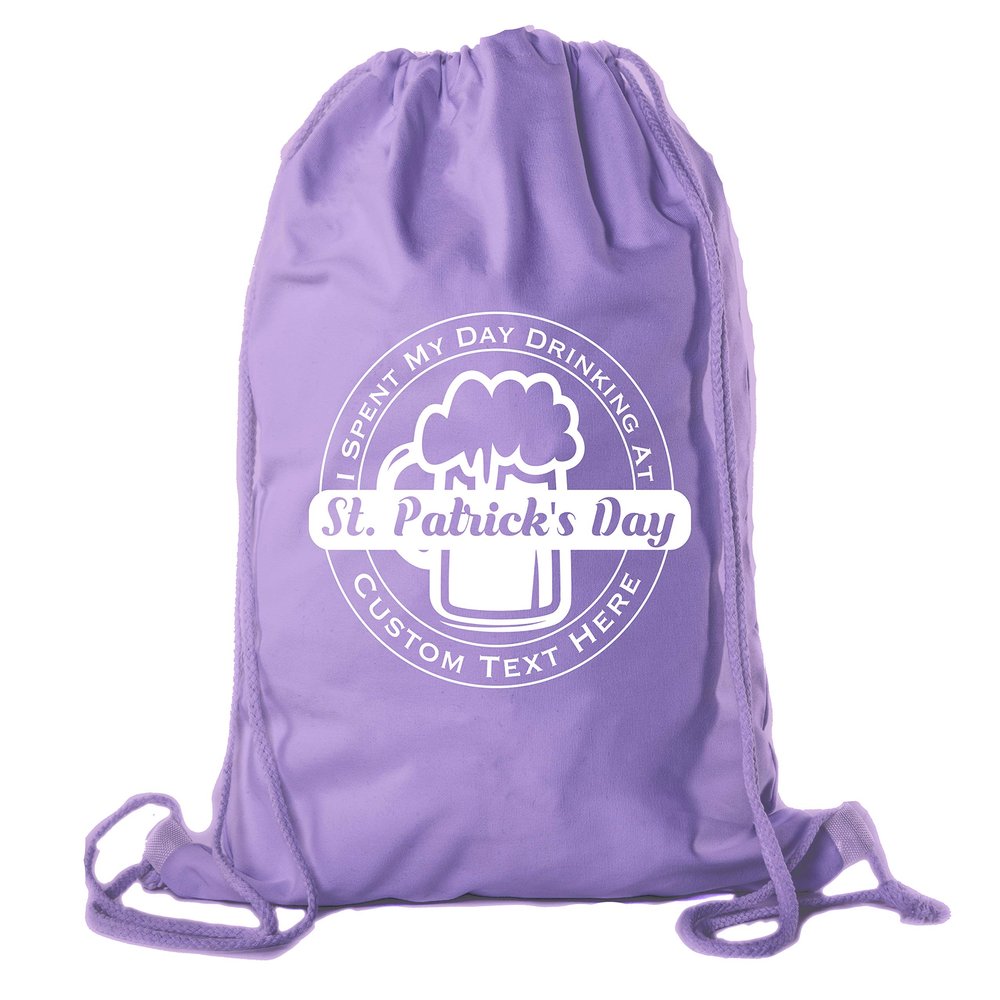 Custom St Patrick's Day Backpack Personalized Drawstring Bags, Reusable Gift bag - 10PK Purple CE2725Patty S6