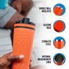 Ice Shaker Insulated Stainless Steel Shaker Bottle | 26oz, Orange | Cold for 30+ Hours | Insulated Cup with Twist-on Agitator | Odor-Free Bottle for Protein Shakes, Water, Smoothies, Cocktails view 2
