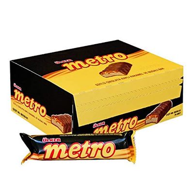 Ulker Metro Lot of 24 Milk chocolate covered caramel and nougat bar