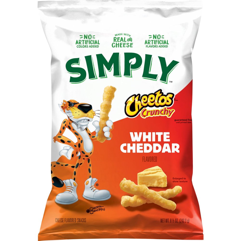 Simply Cheetos Crunchy, White Cheddar, 8.5oz