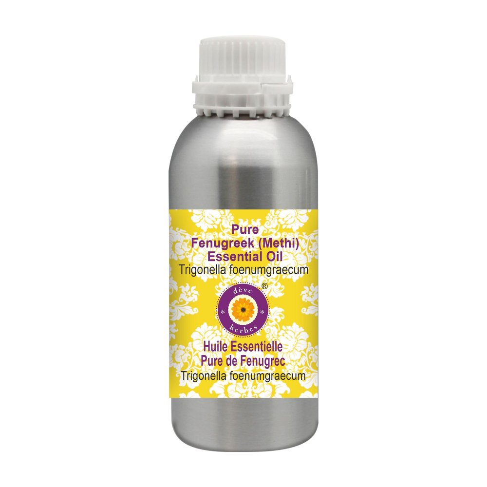Deve Herbes Pure Fenugreek (Methi) Essential Oil (Trigonella foenumgraecum) Steam Distilled 300ml (10 oz)